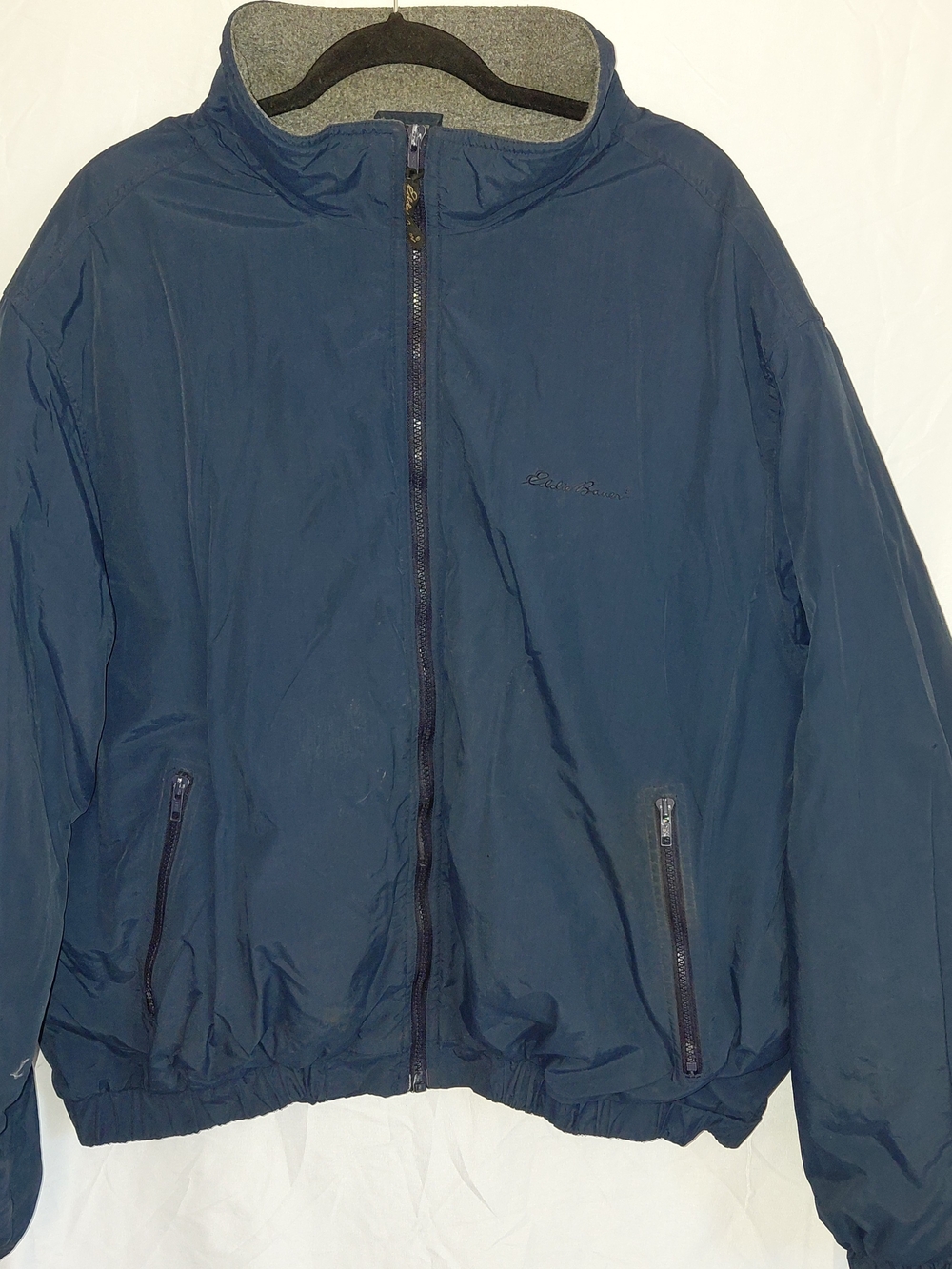 Eddie Bauer Navy Men's Zip Fleece Lined Jacket #2282